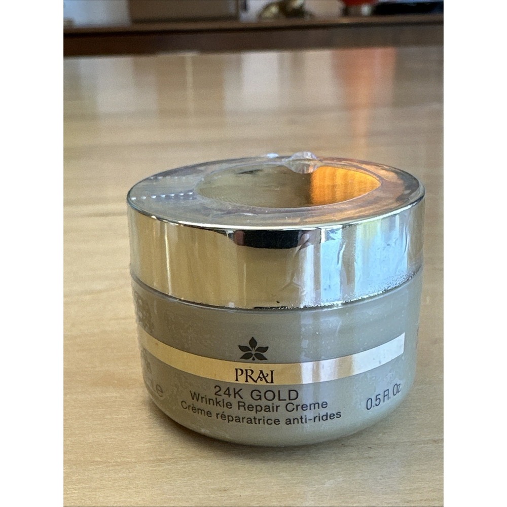Prai‎ 24K Gold Wrinkle Repair Creme .5oz New Sealed Use AM/PM 15 mL Reduce Lines